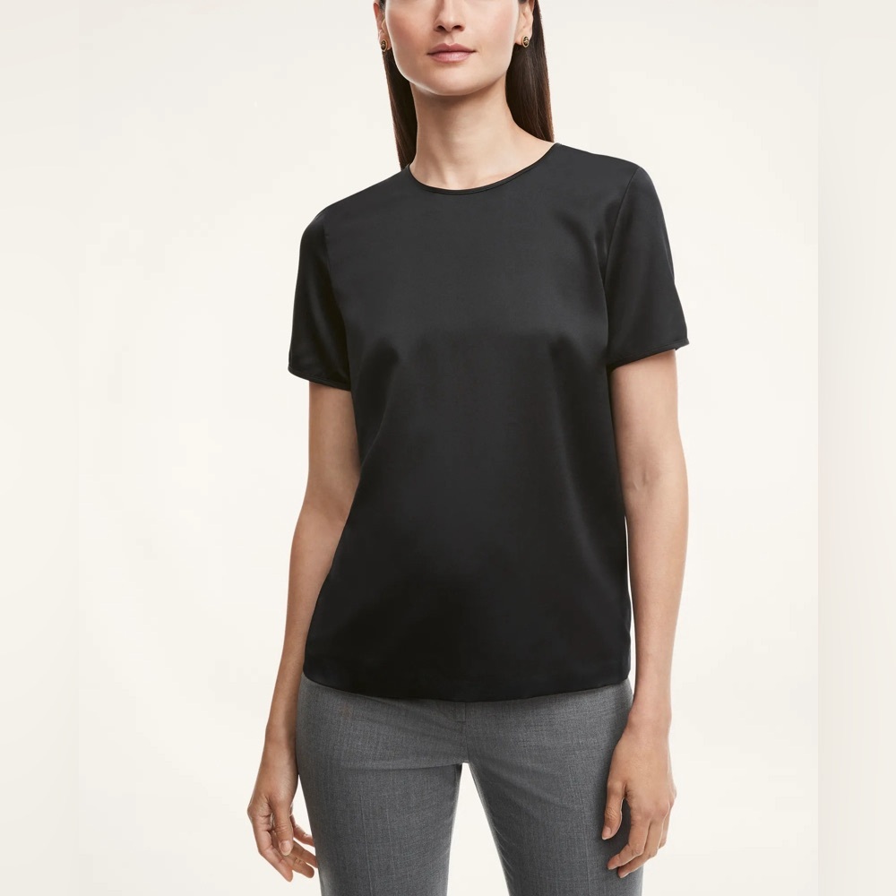 Brooks Brothers Silk Black Short Sleeve Tee